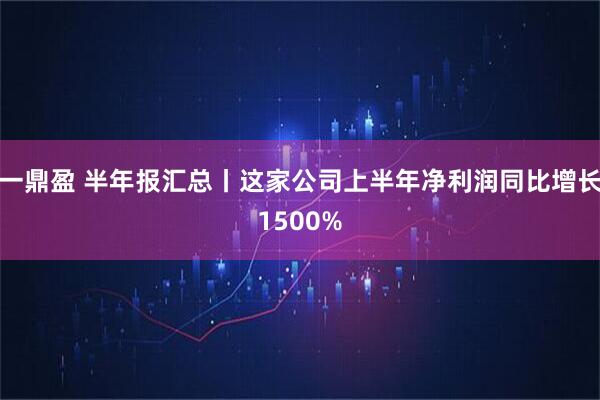 一鼎盈 半年报汇总丨这家公司上半年净利润同比增长1500%