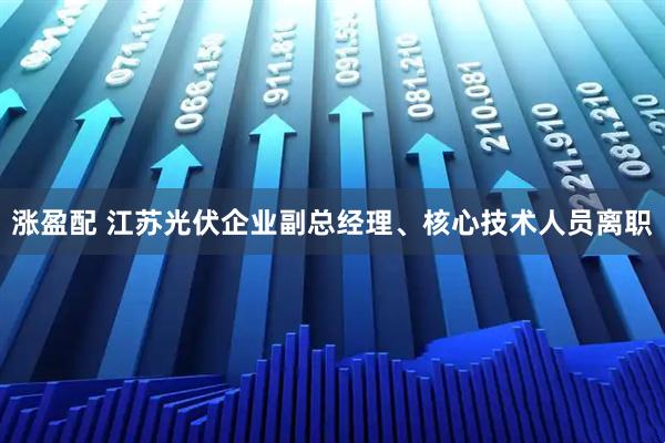 涨盈配 江苏光伏企业副总经理、核心技术人员离职